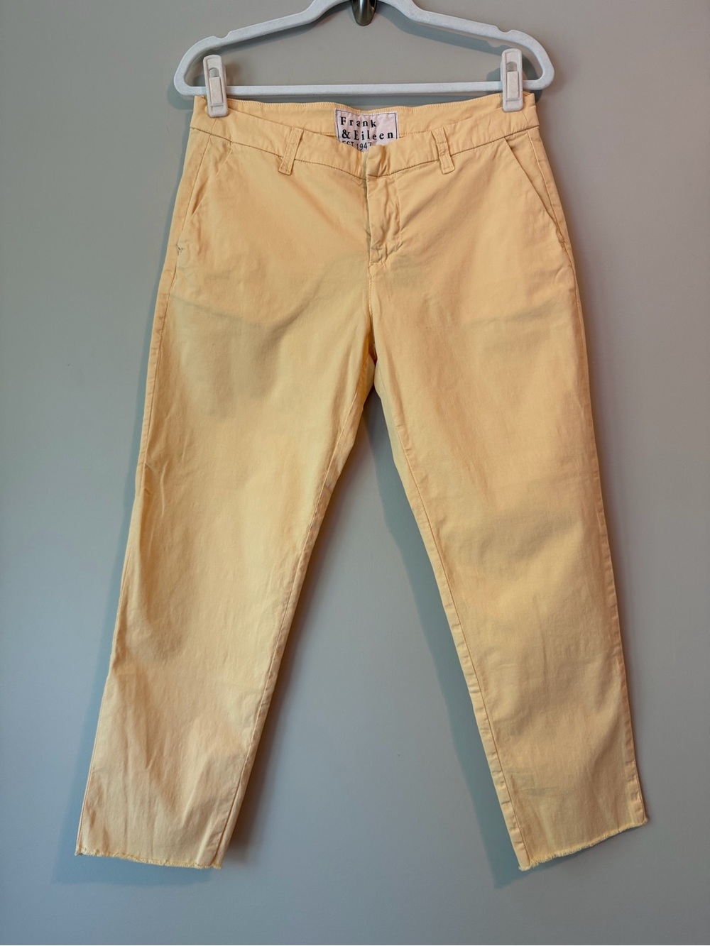 Frank & Eileen Wicklow Chino Pants Peach Raw Hem Sz 8 VGUC